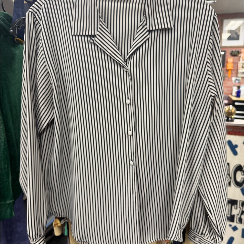 Yves St. Clair Monochrome Striped Shirt